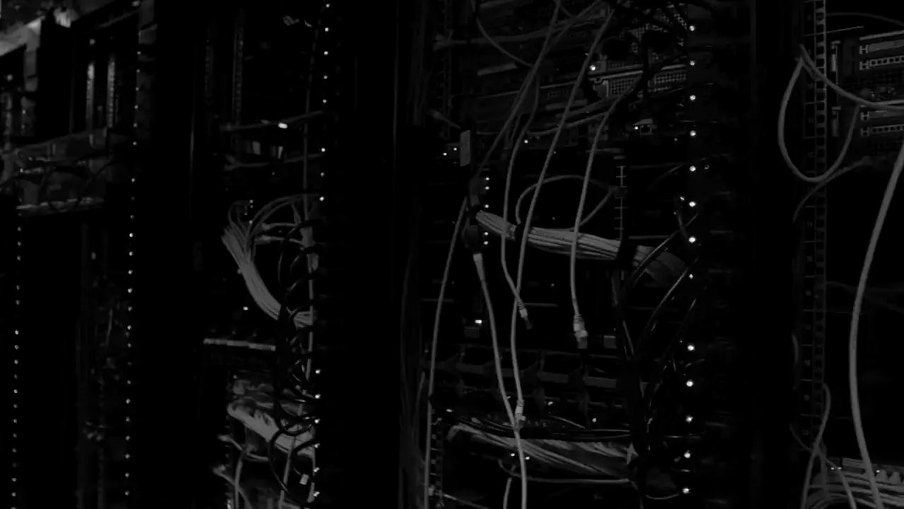 Bundled network cables in a data centre