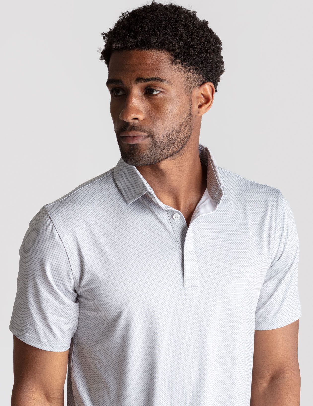 NoFlop Golf Polo - Gray Bowtie (The Clubhouse Fixture)
