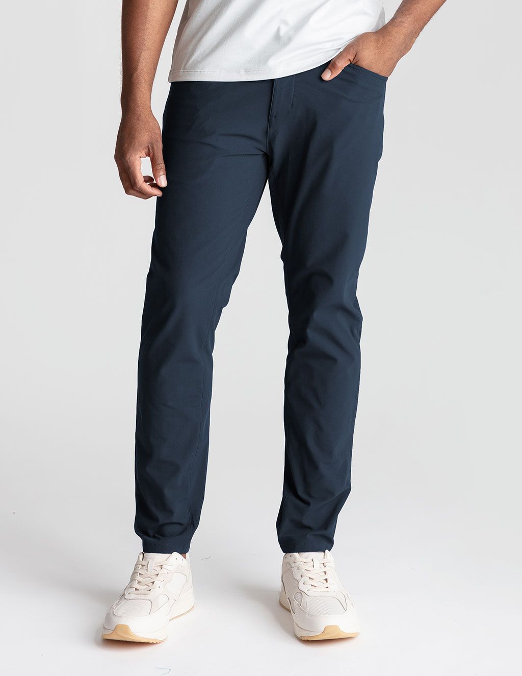 5-Pocket Tech Pants - Navy - Slim Fit