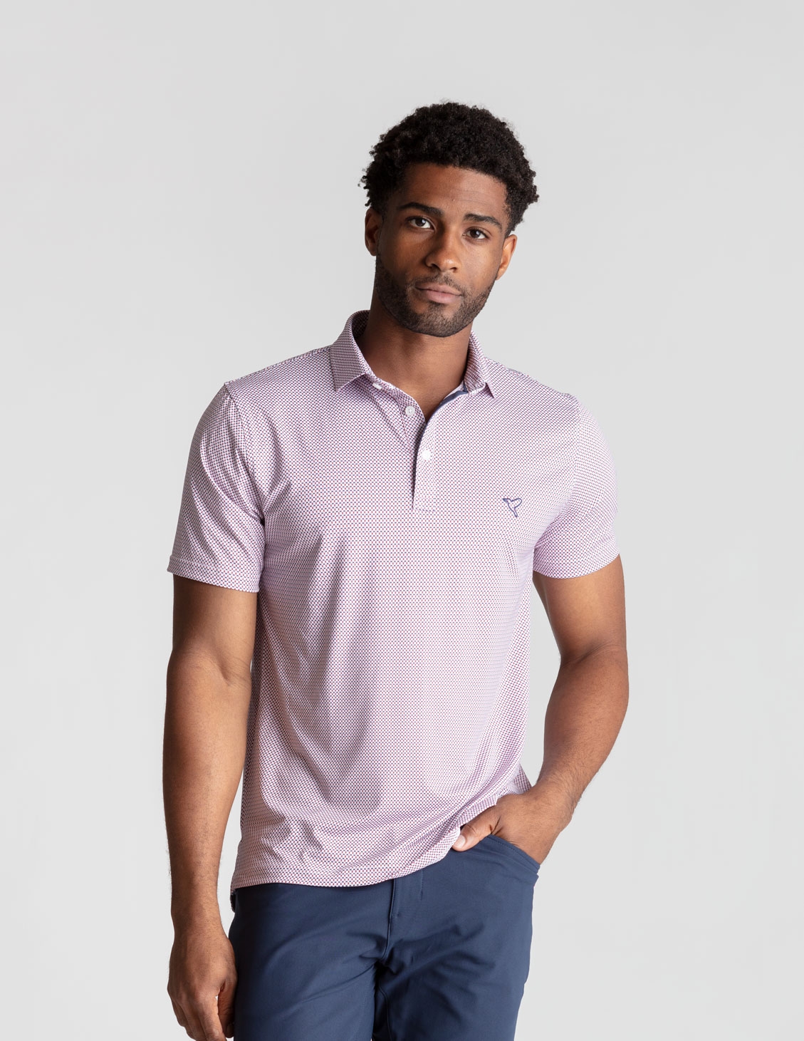 Performance Polo - Red, White, Blue Bowtie