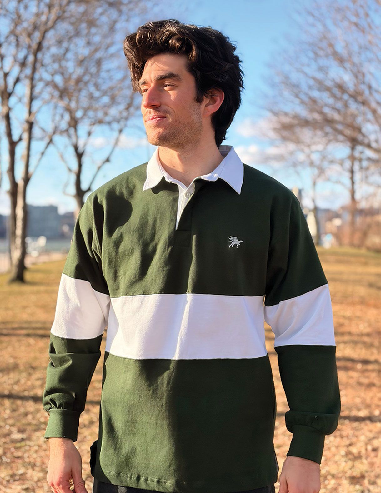 Rugby Shirt - Green & White