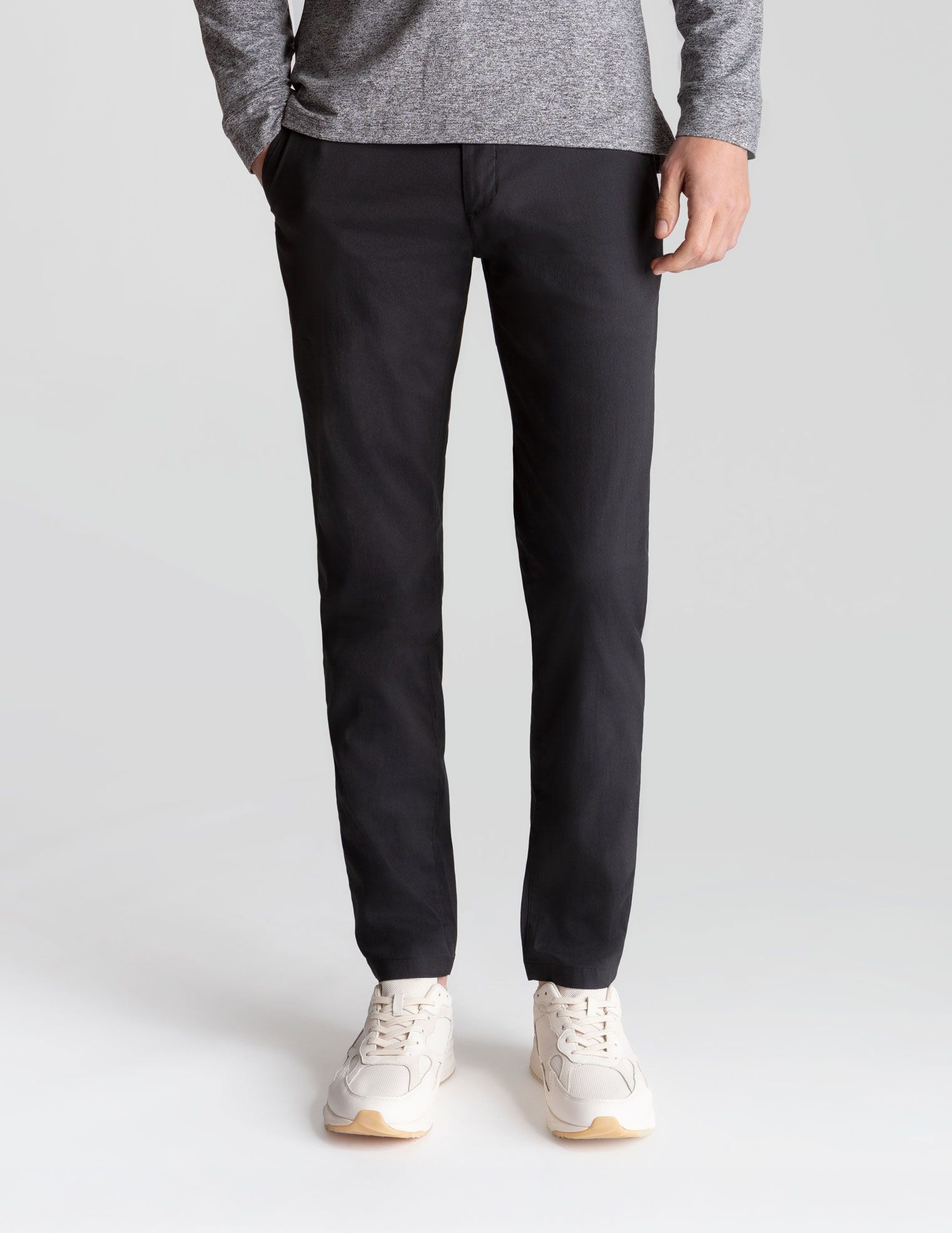 Stretch Khakis - Black - Slim Fit