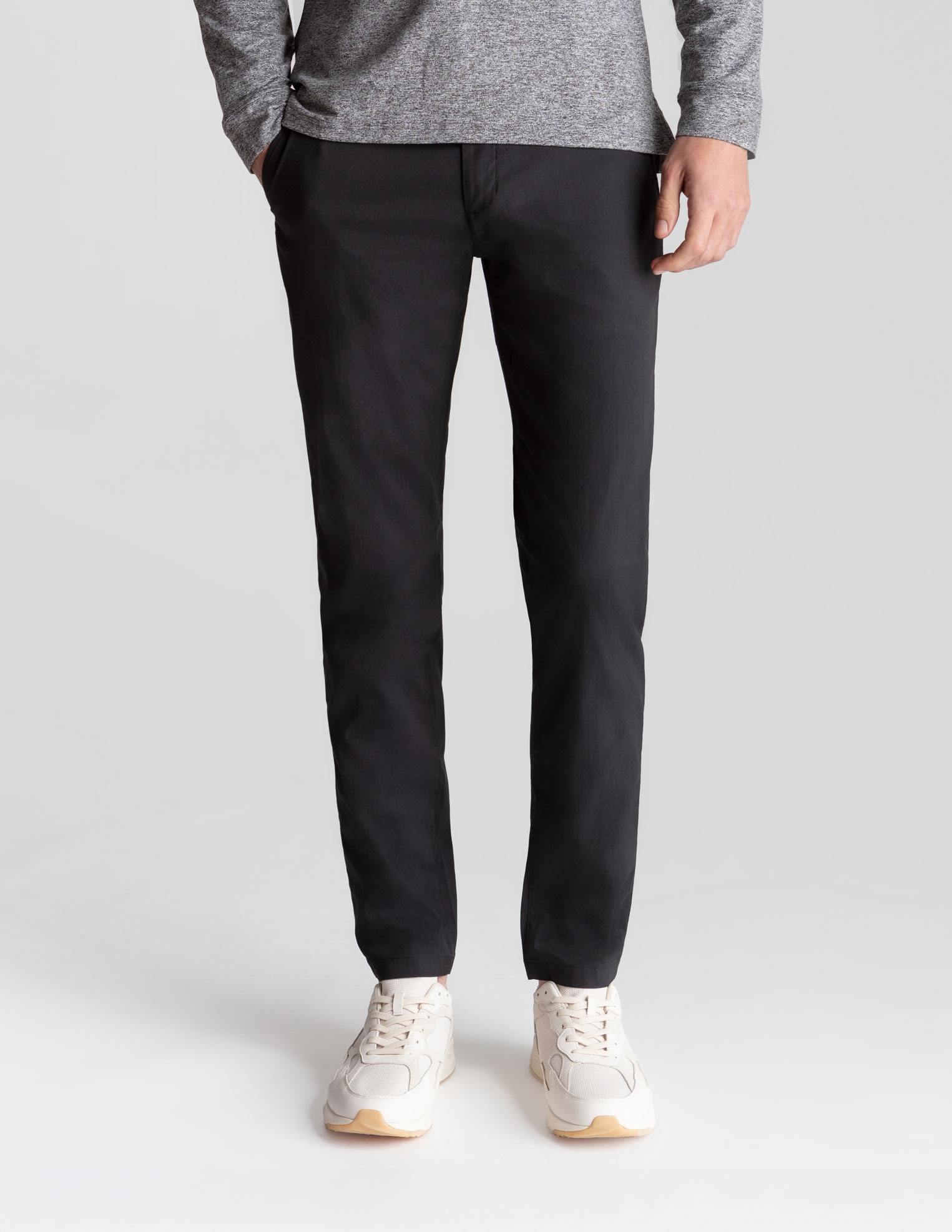 Stretch Khakis - Black - Slim Fit