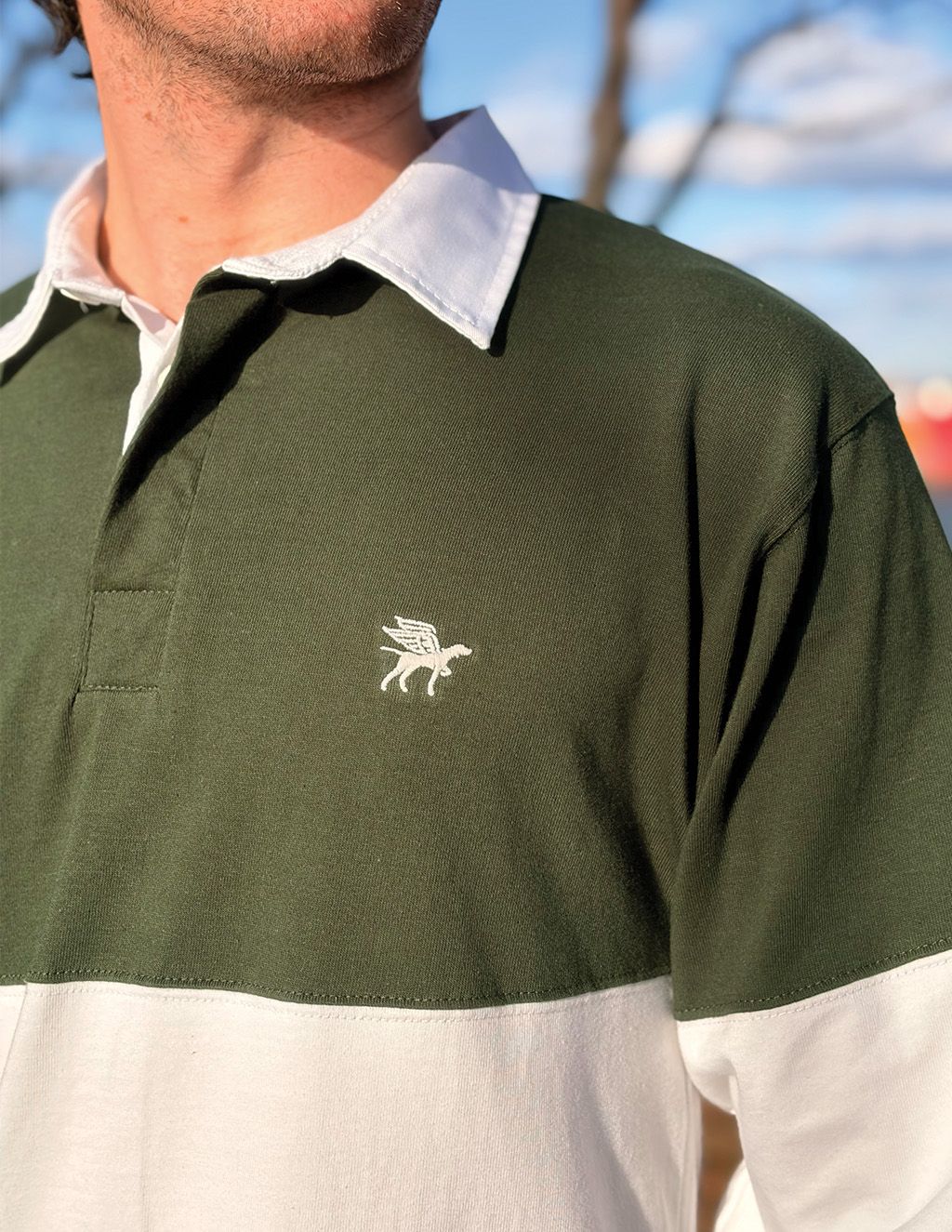 Rugby Shirt - Green & White