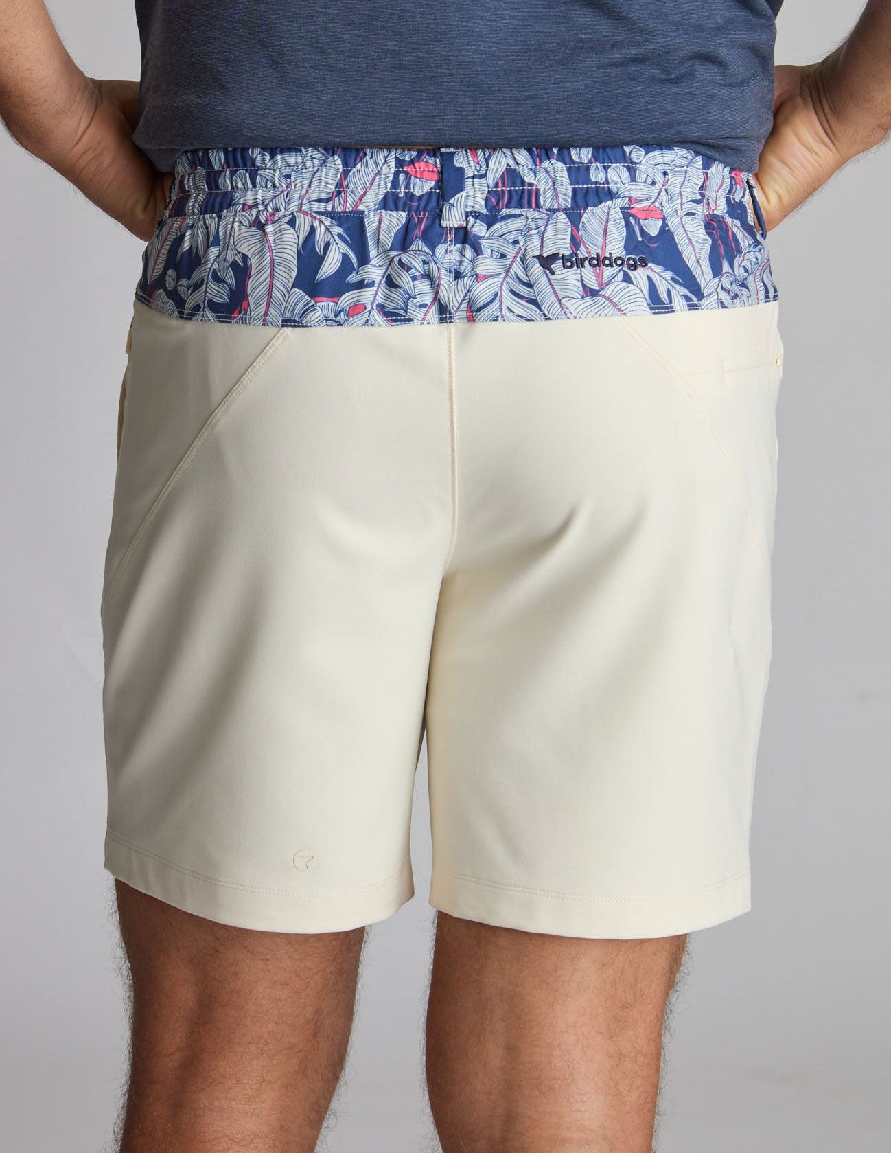 3 in 1 Khaki Shorts - Dublin Stone & Royal Ferns (Tight Lotus)
