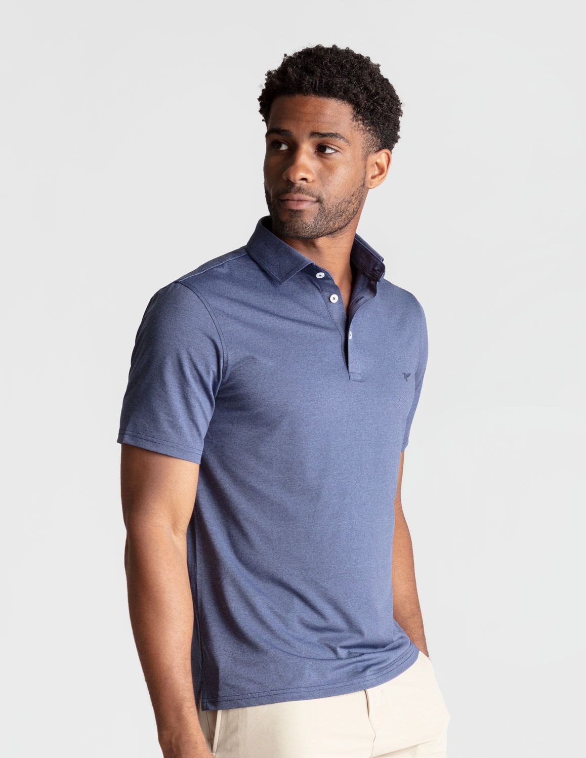 NoFlop Golf Polo - Navy Heather (The Phil Wagerson)