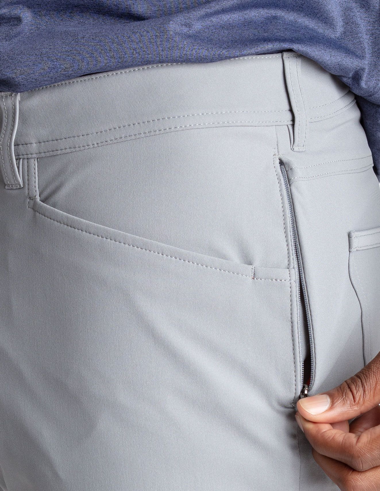 5-Pocket Tech Pants - Gray - Slim Fit