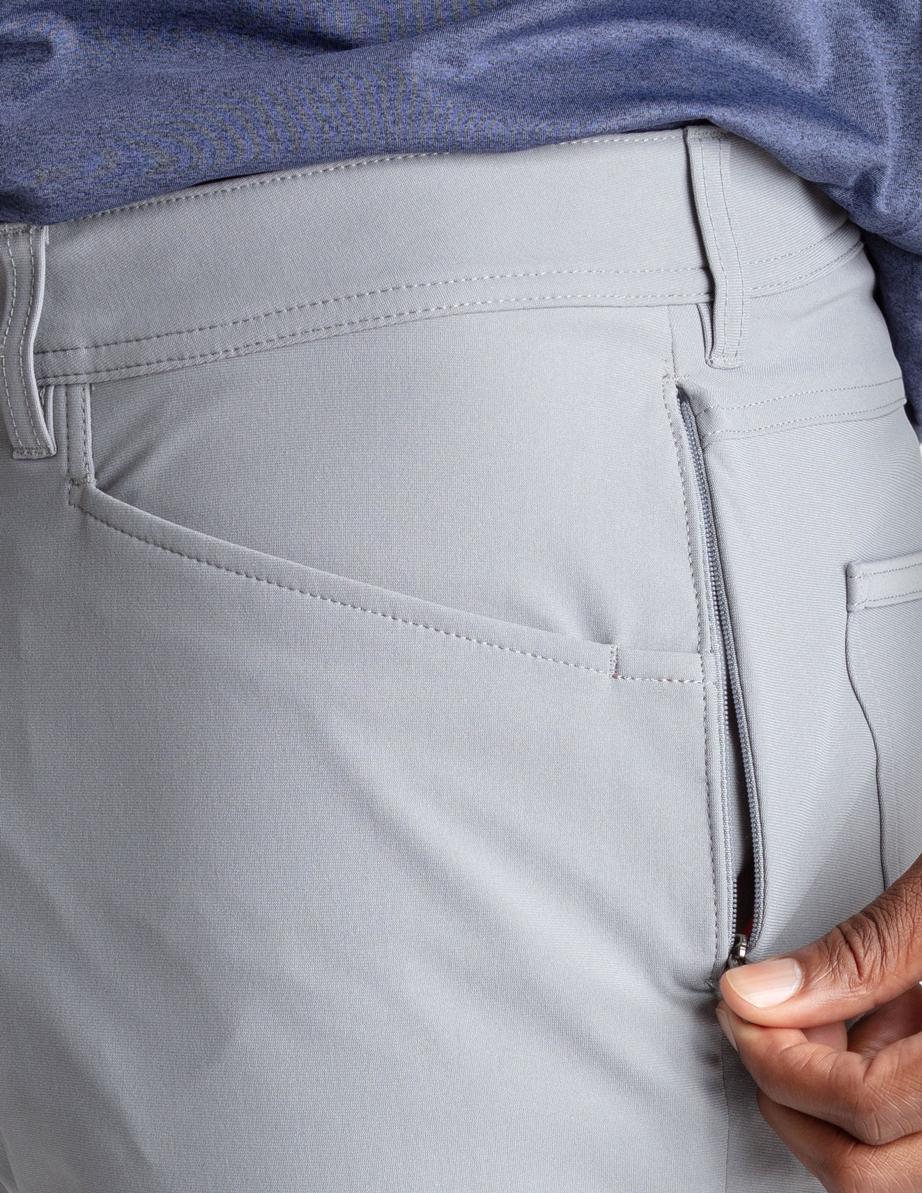 5-Pocket Tech Pants - Gray - Slim Fit