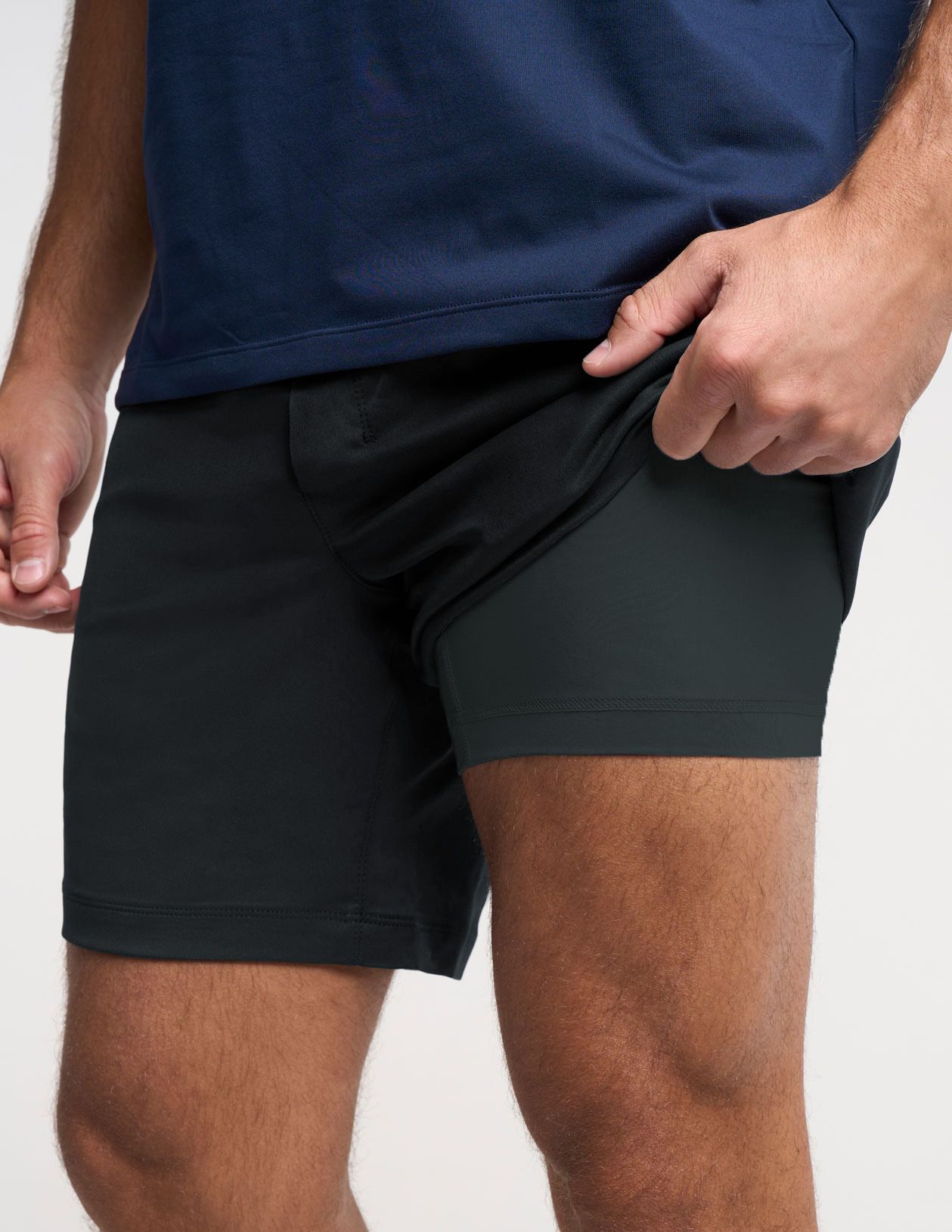 3 in 1 Khaki Shorts - Black (The Nightcaps)