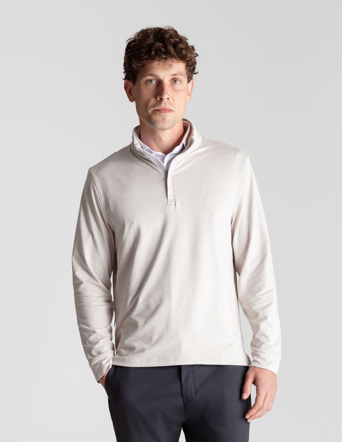 【KEBOZ】COTTON RIPSTOP HALF ZIP HOODED SHIRT COTTON RIPSTOP HALF ZIP HOODED SHIRT