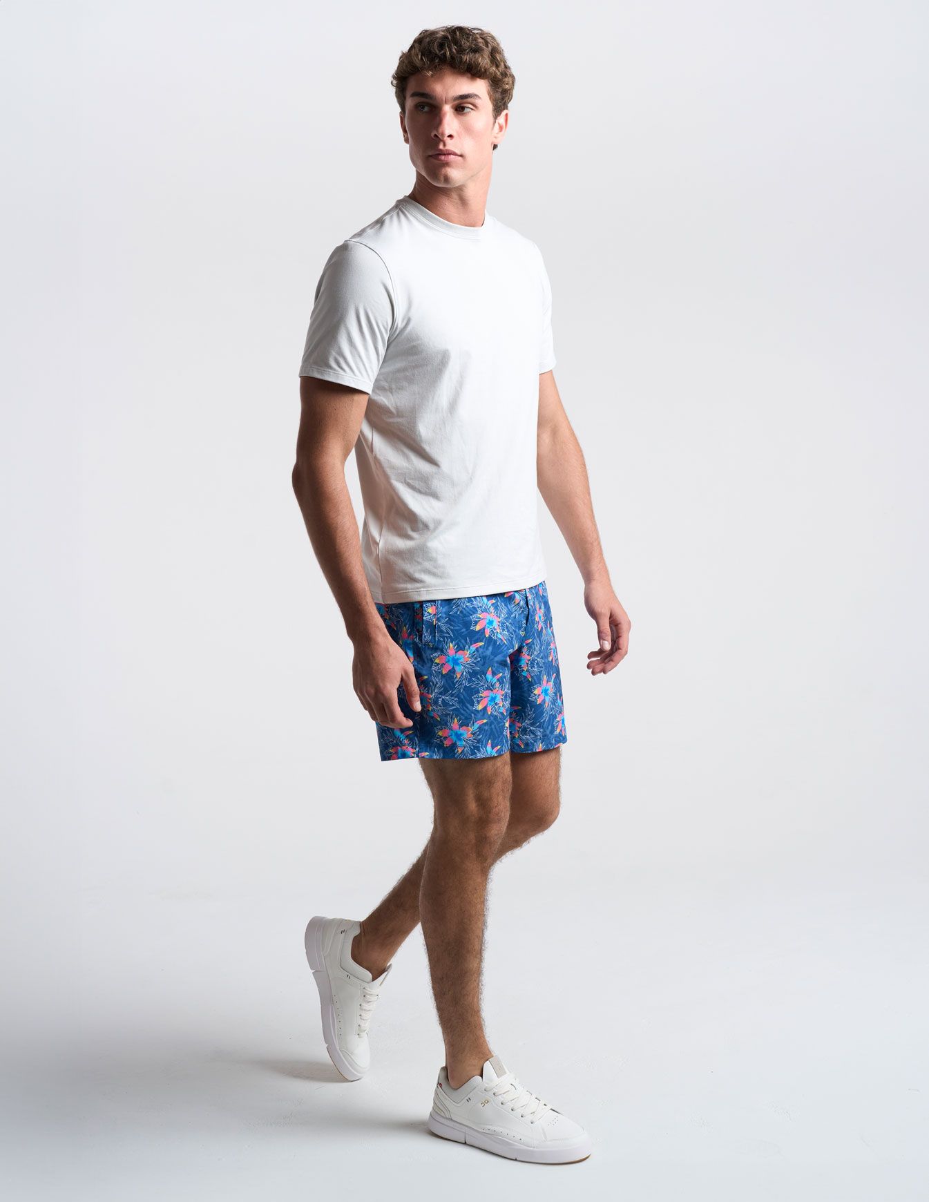 Gym Shorts - Blue & Pink Floral