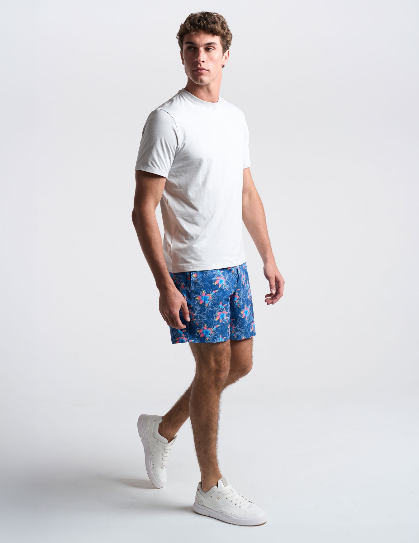 Gym Shorts - Blue & Pink Floral