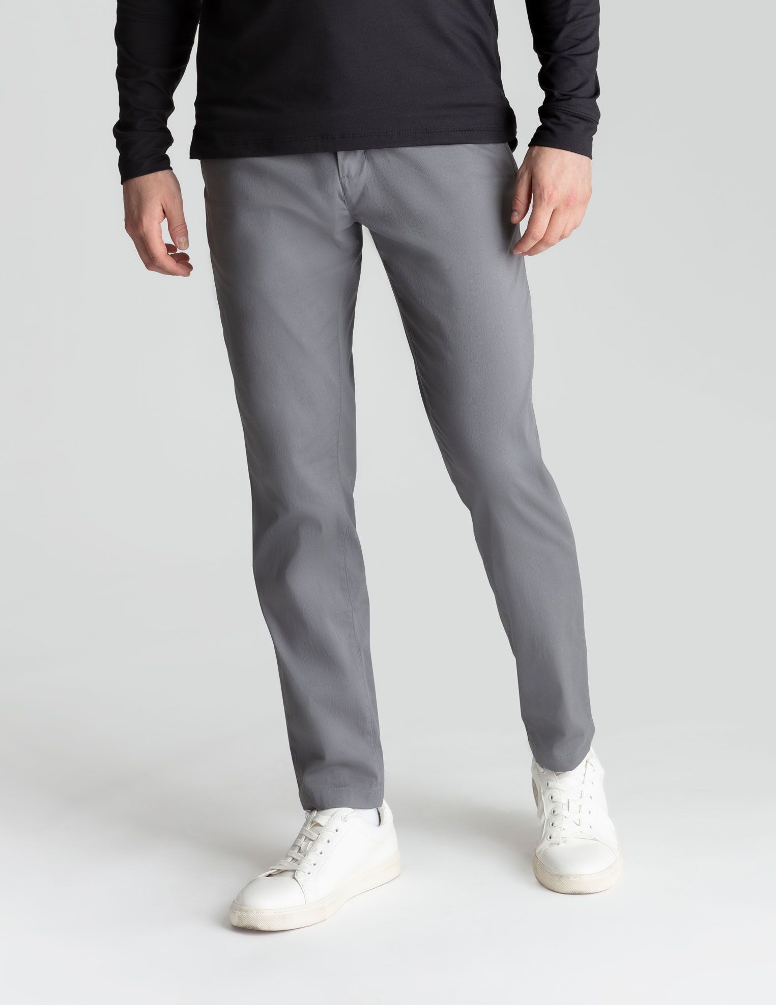Stretch Khakis - Dark Gray - Slim Fit