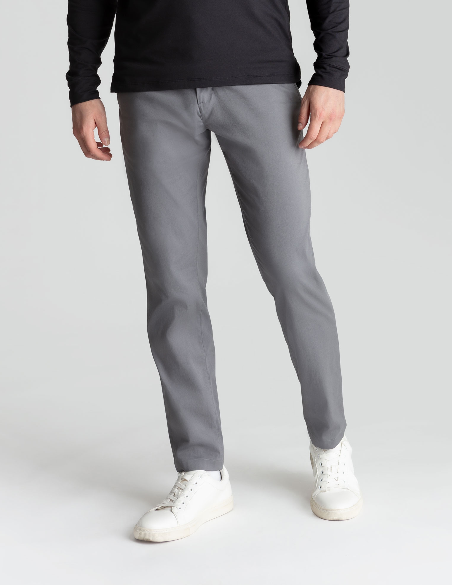 Stretch Khakis - Dark Gray - Slim Fit