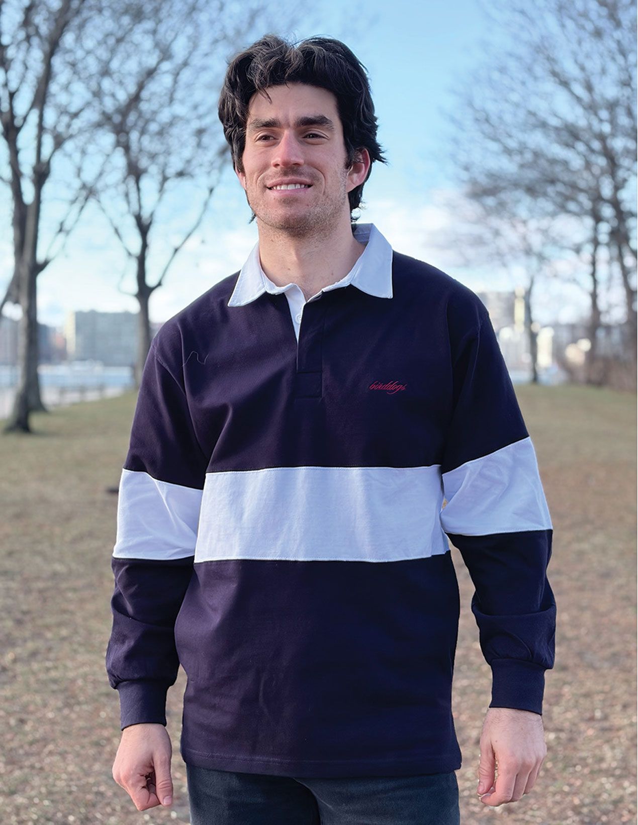 Rugby Shirt - Navy & White