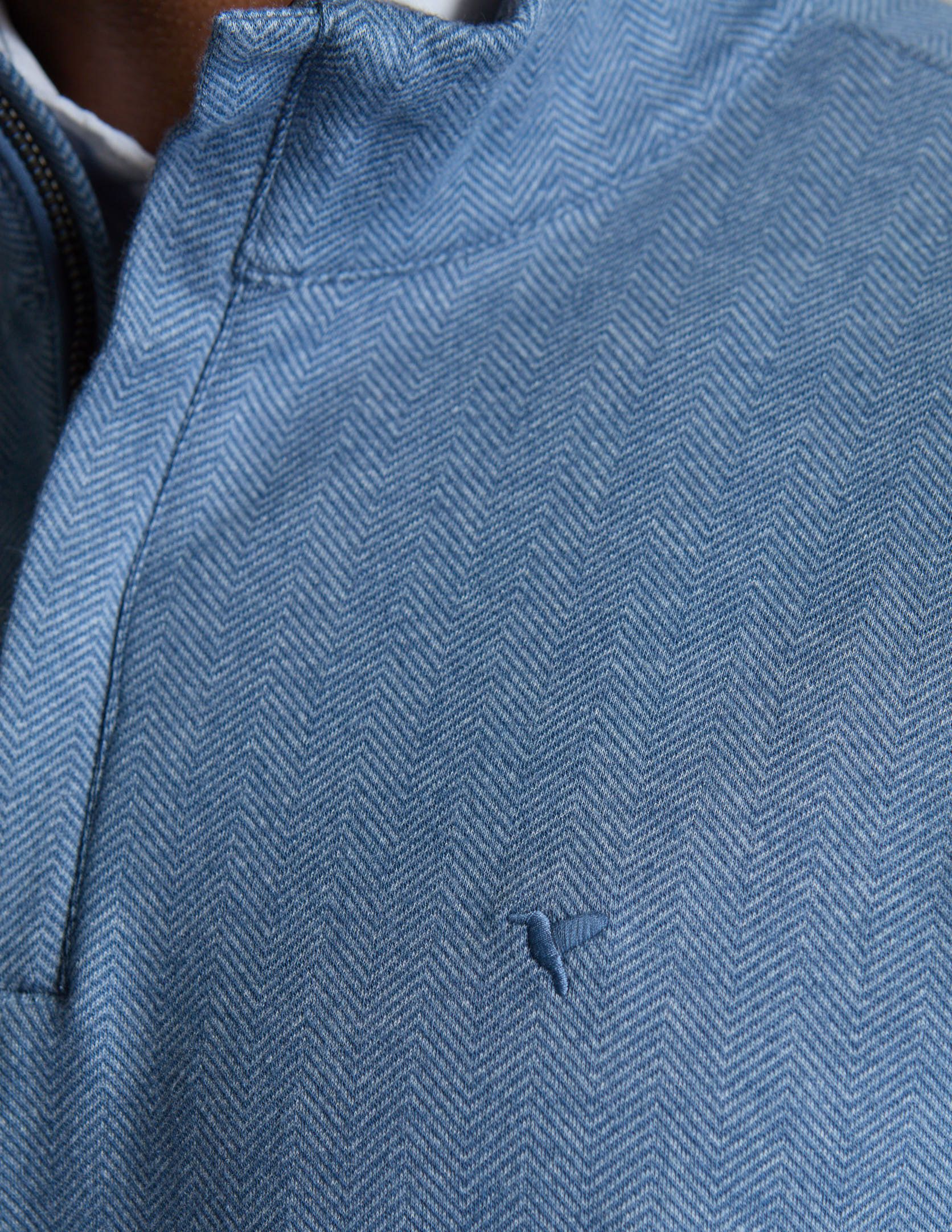 Herringbone Quarter Zip - Vintage Indigo (The PJ Morgan)