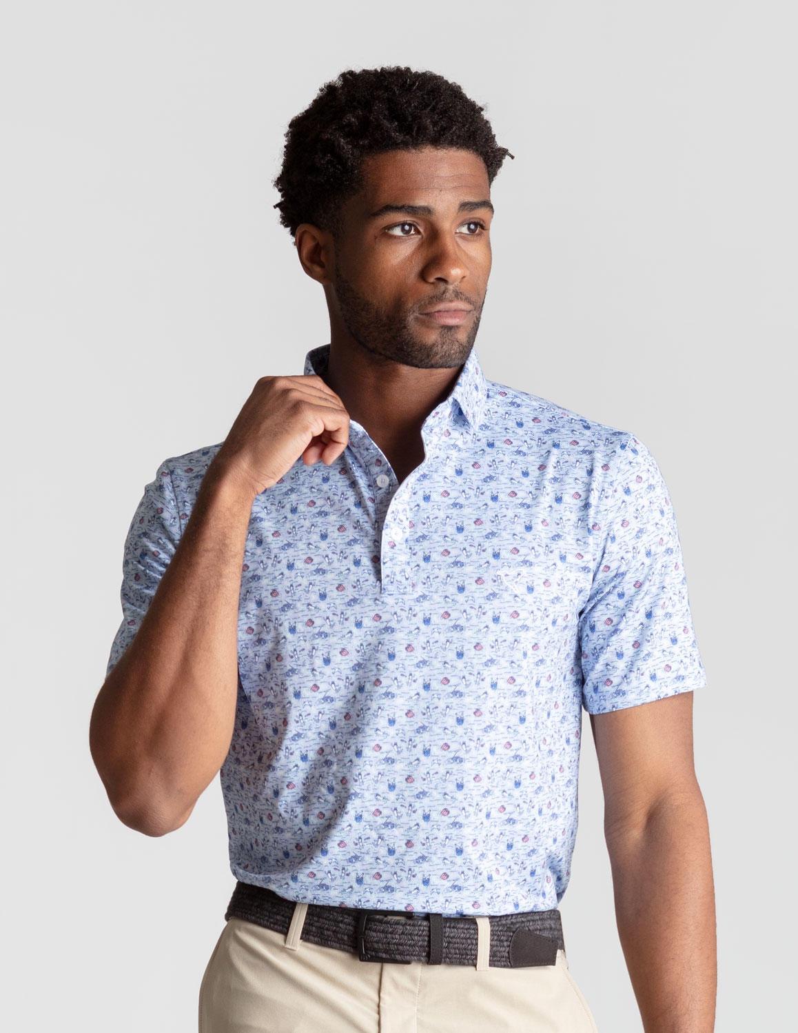 Performance Polo - Blue Llamas