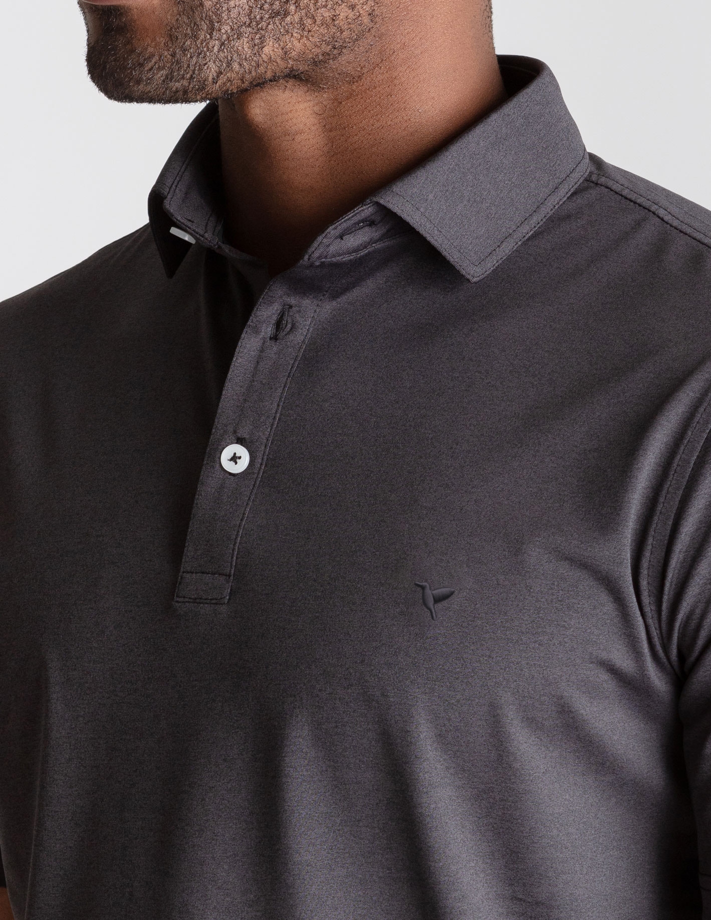 NoFlop Golf Polo - Black Heather (The Tiger Woulds)