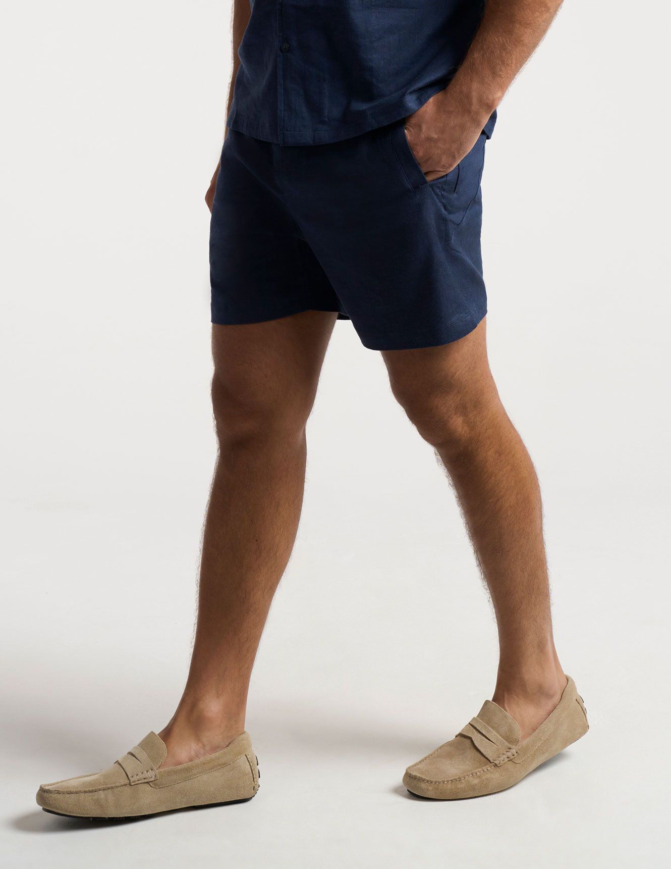 Tech Linen Shorts - Navy