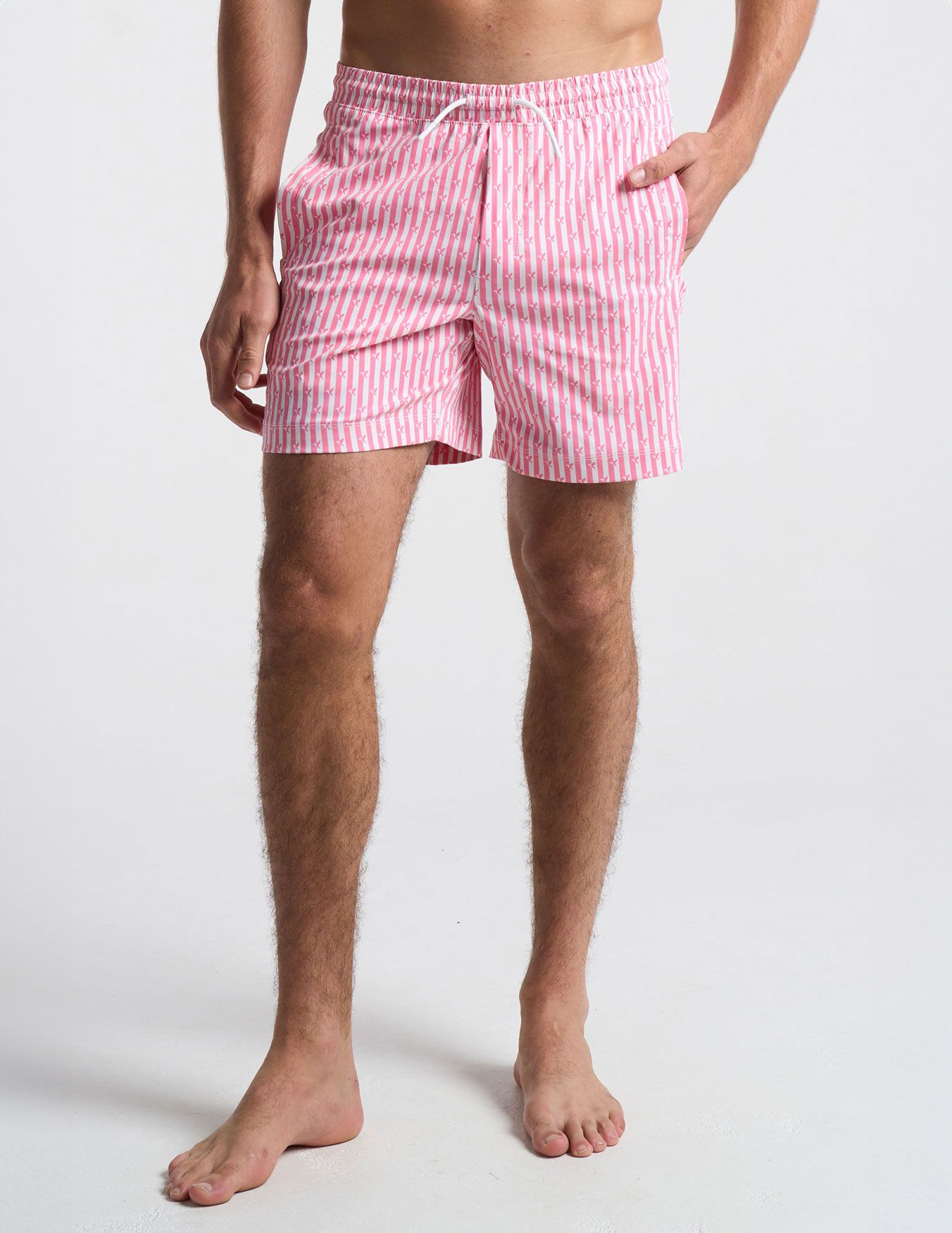 Swim Shorts - Pink & White Stripes (The Bart Swimpsons)