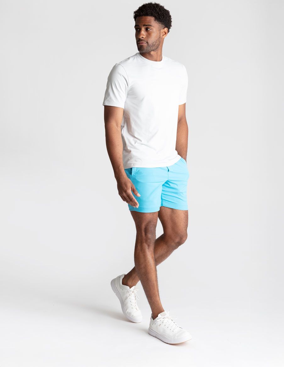 3 in 1 Khaki Shorts - Aqua Laces (The Ray Finkles)