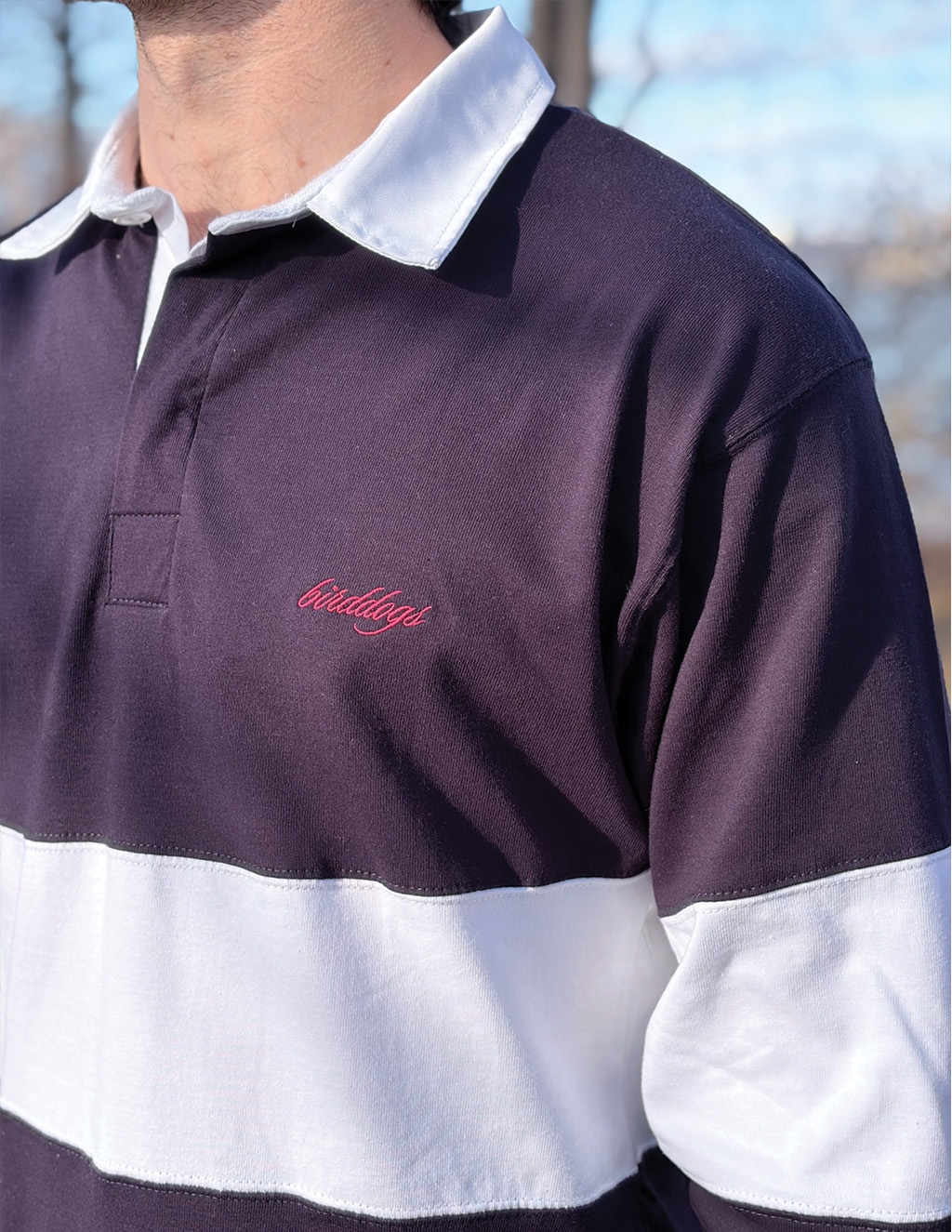 Rugby Shirt - Navy & White (The Ruck Stick)