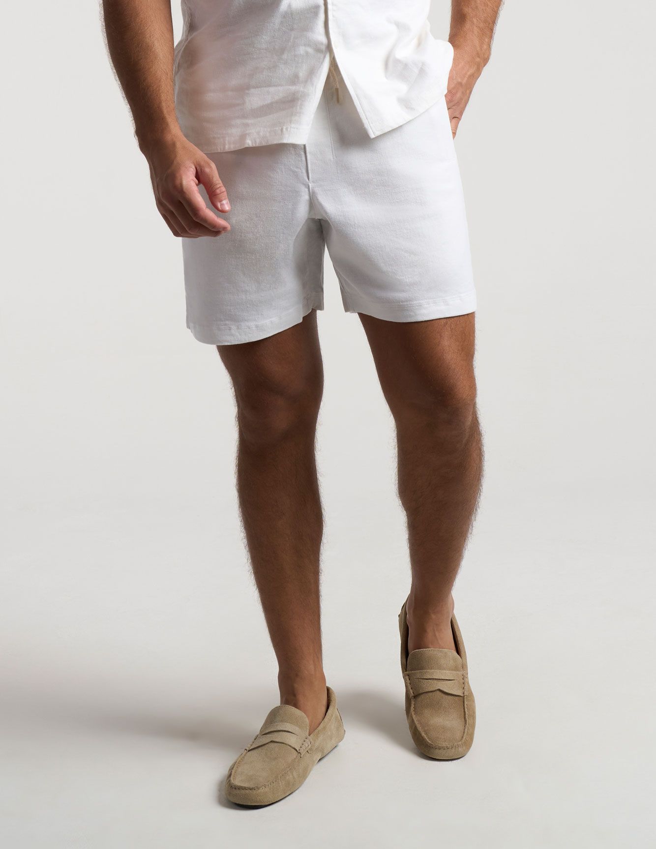Tech Linen Shorts - White