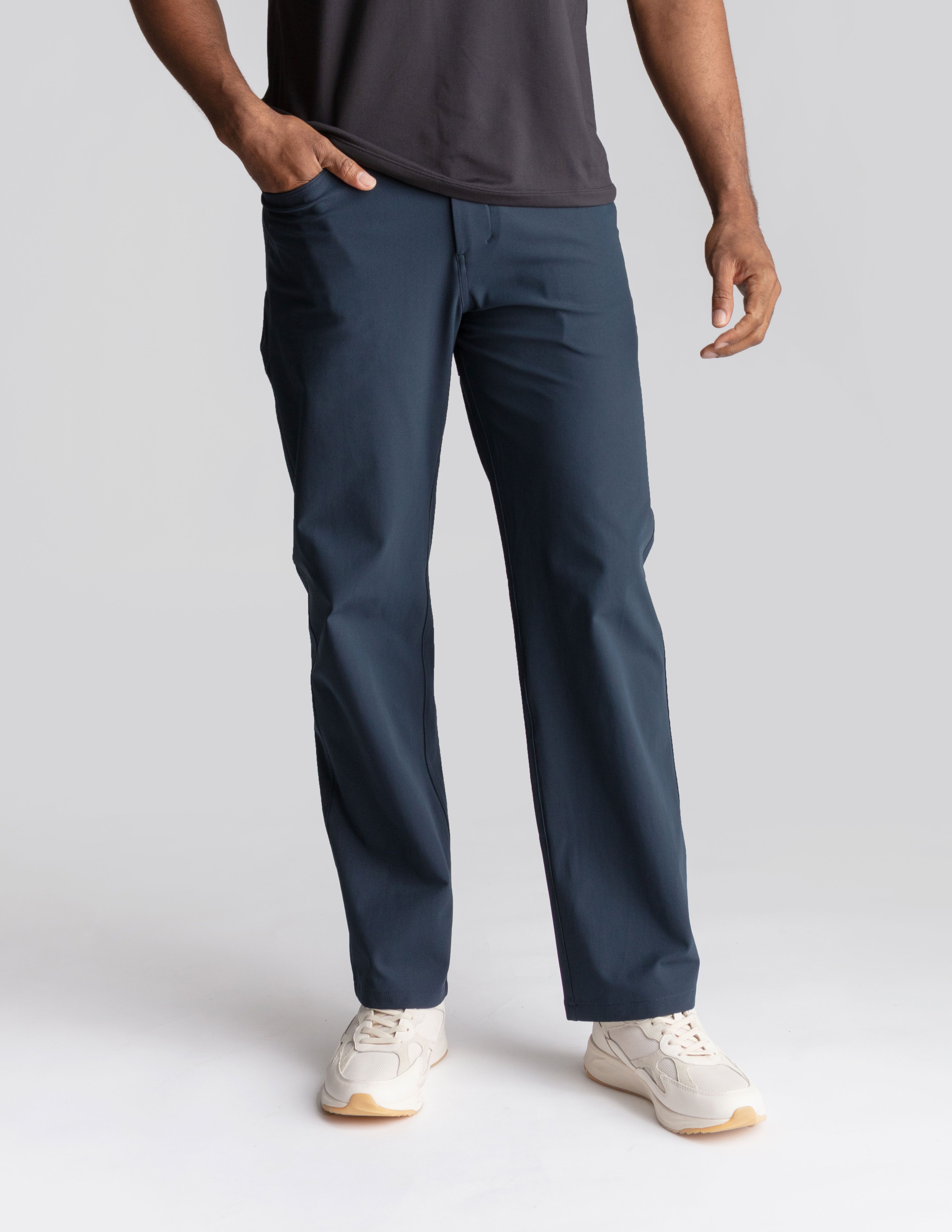 5-Pocket Tech Pants- Navy - Relaxed Fit (The Apollowned) | birddogs