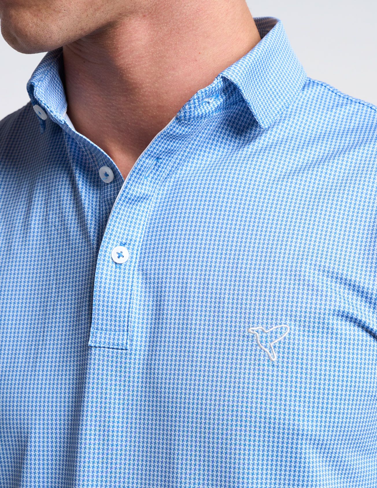 Performance Polo - Blue Houndstooth