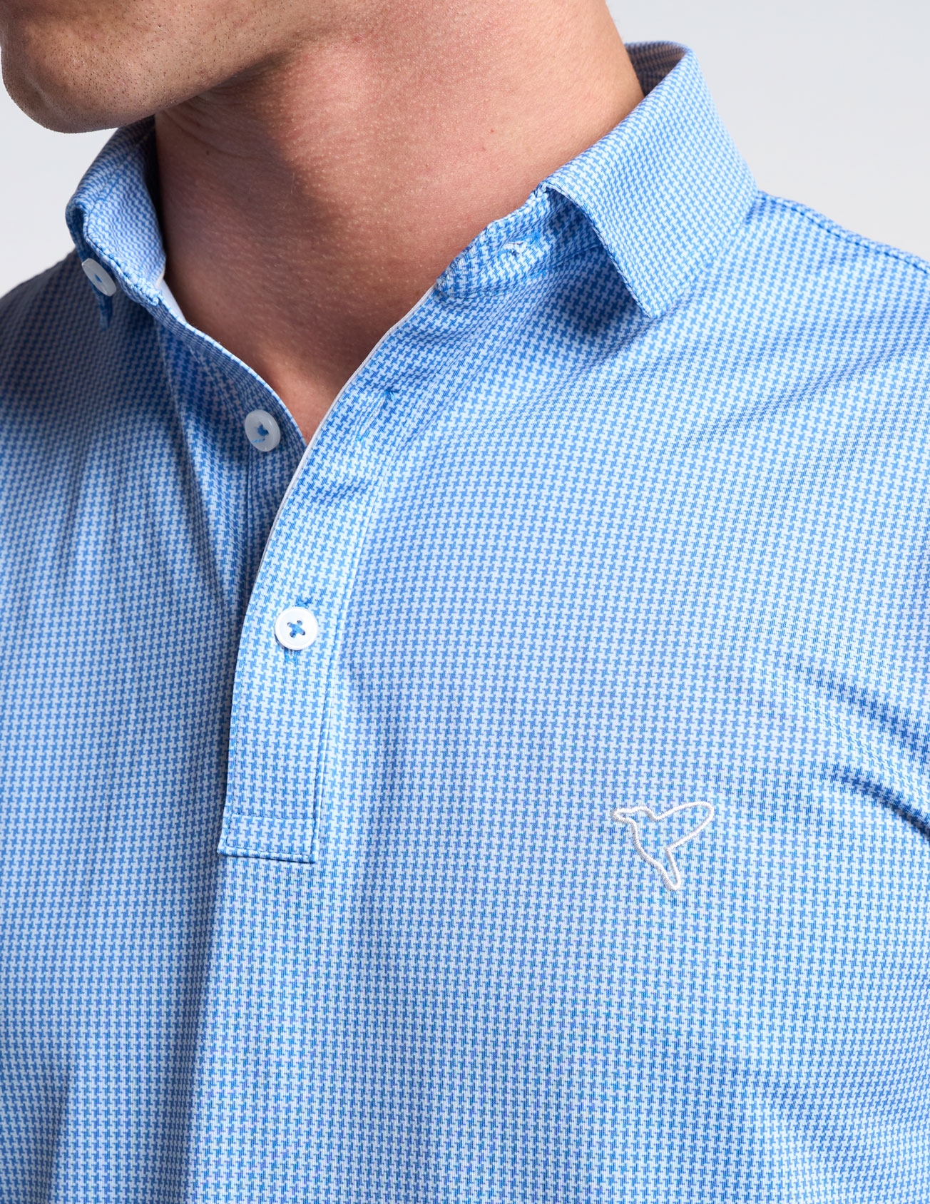 Performance Polo - Blue Houndstooth
