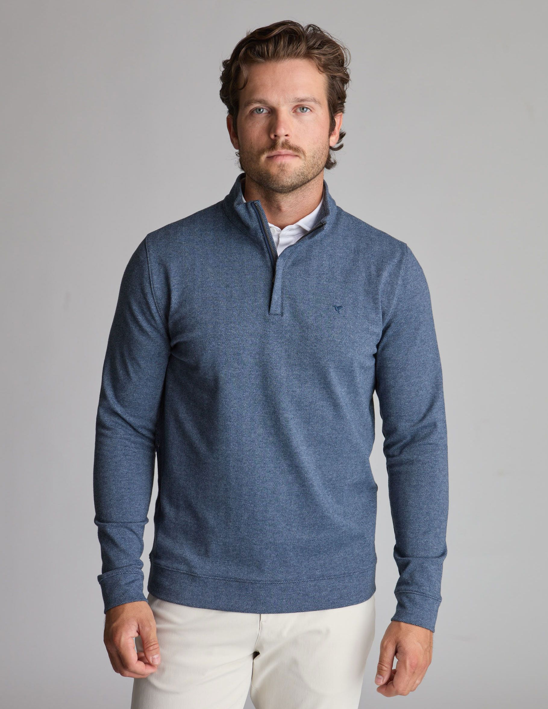 Herringbone Quarter Zip - Navy Blazer (The Hooligan Loki)