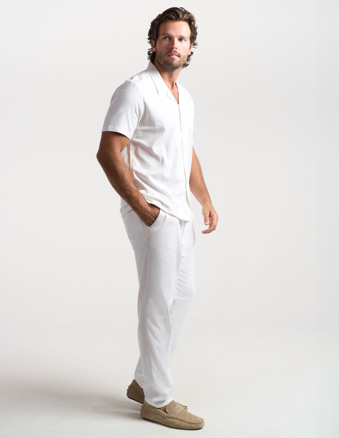 Tech Linen Pants - White