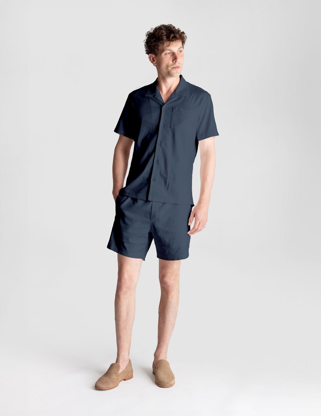 Tech Linen Shorts - Navy