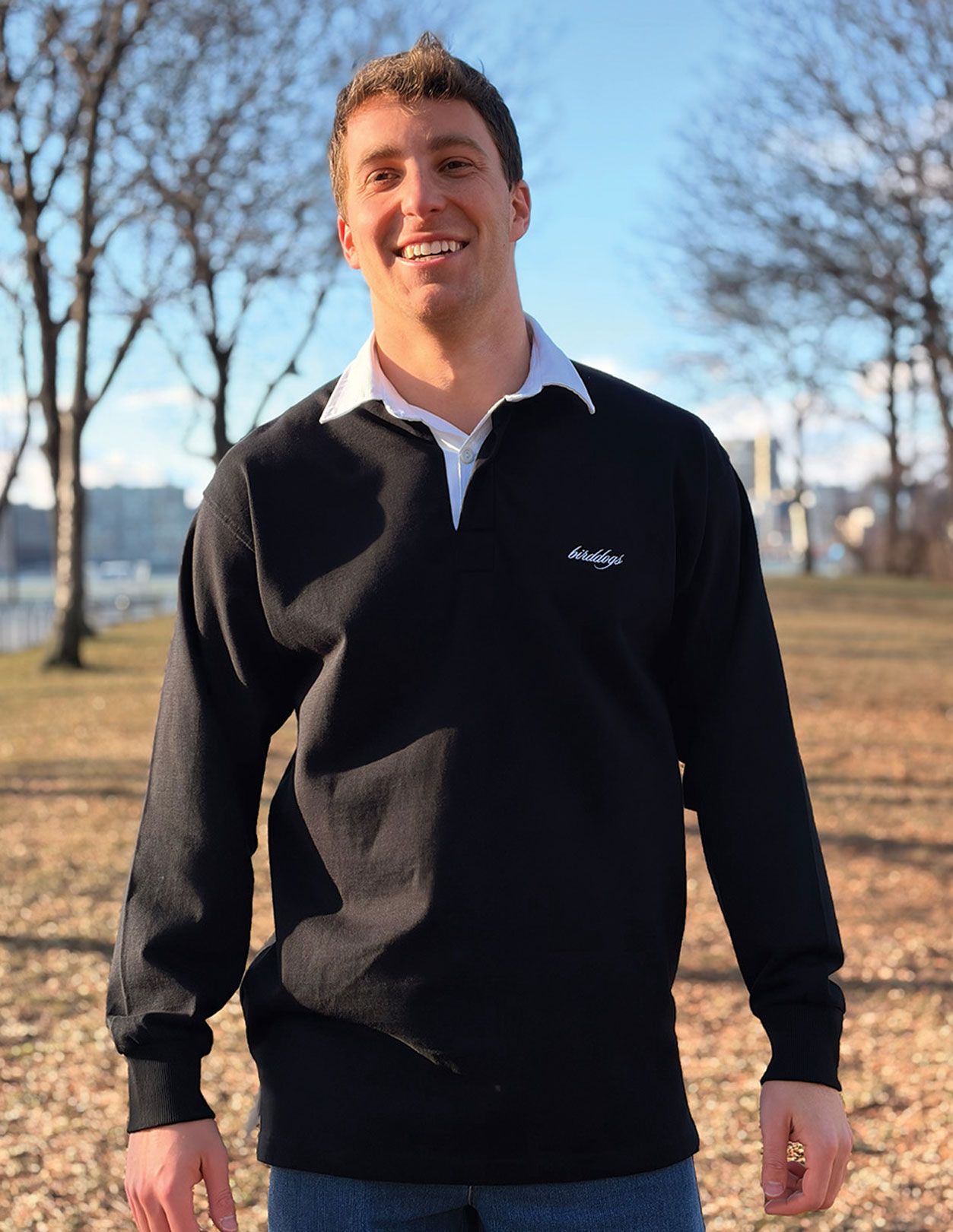 Rugby Shirt - Black Solid