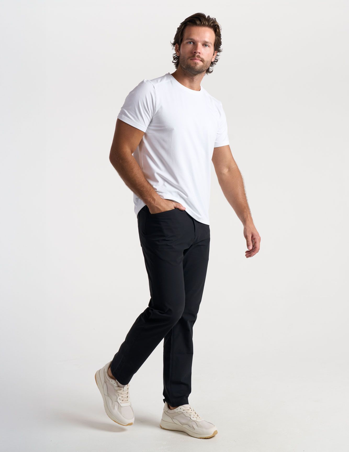 5-Pocket Tech Pants - Black - Classic Fit