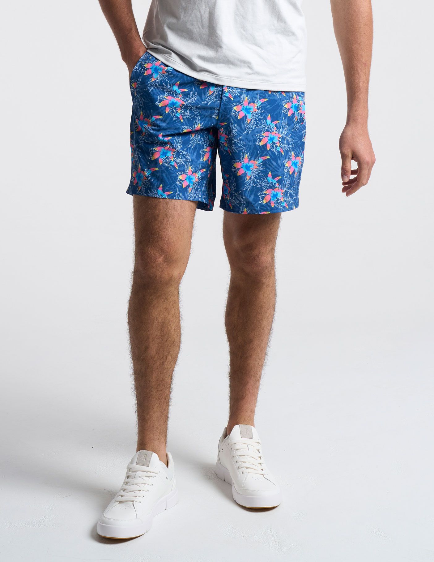 Gym Shorts - Blue & Pink Floral