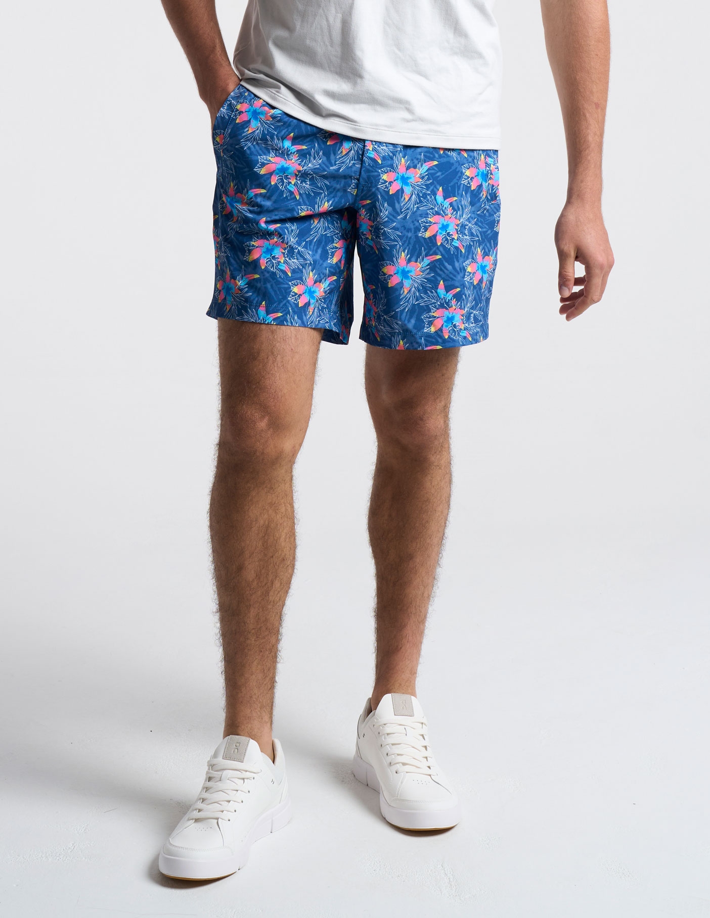 Gym Shorts - Blue & Pink Floral