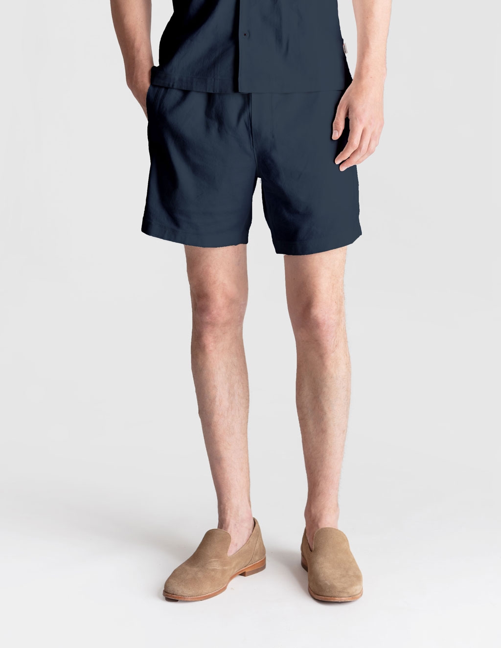Tech Linen Shorts - Navy
