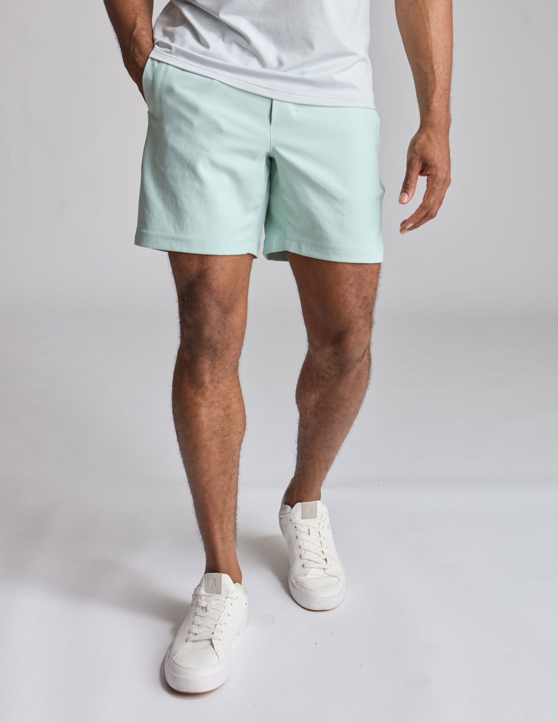 Khaki Shorts - Seafoam