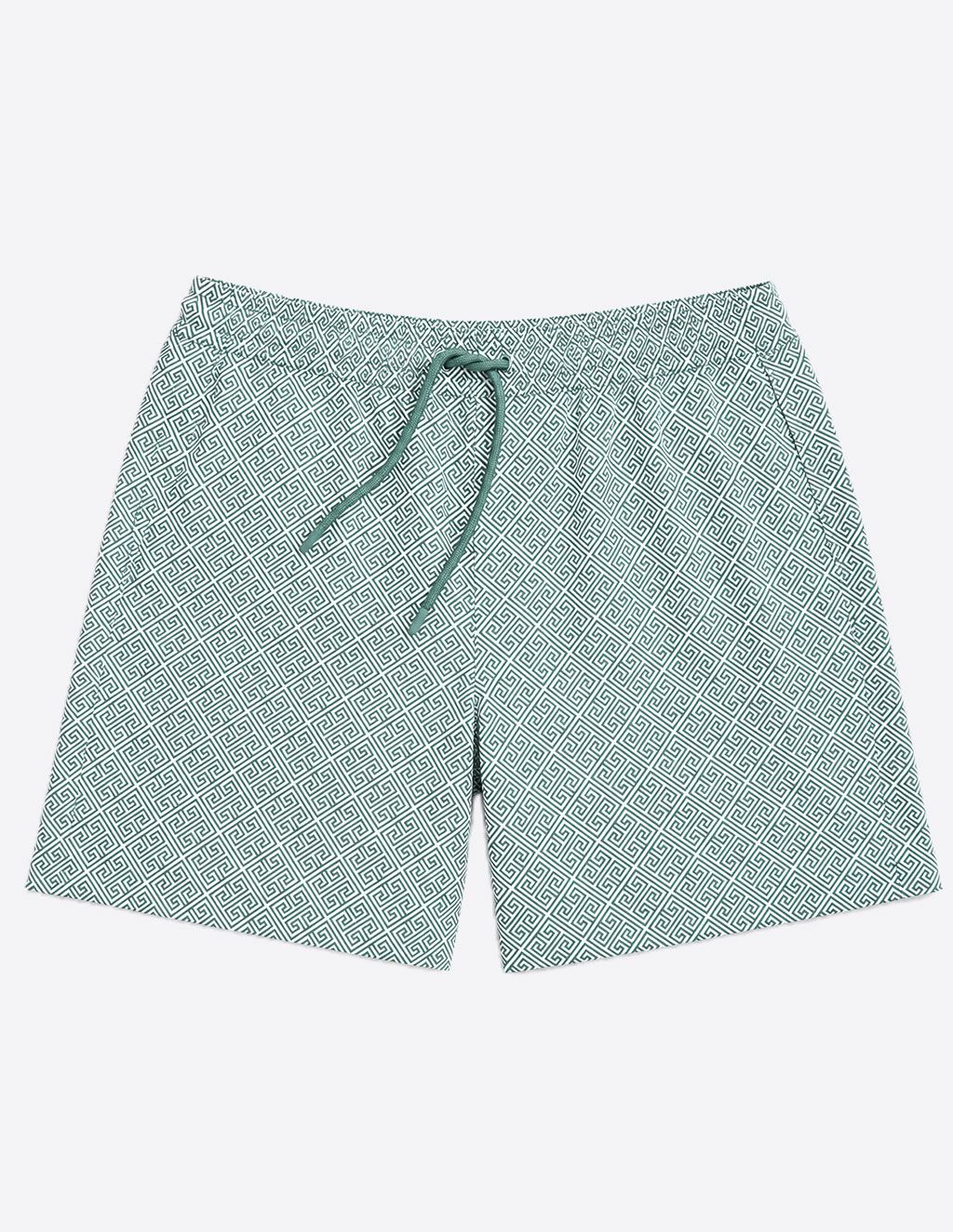 Swim Shorts - Delphi Grid Green (The Ibiza Ease)