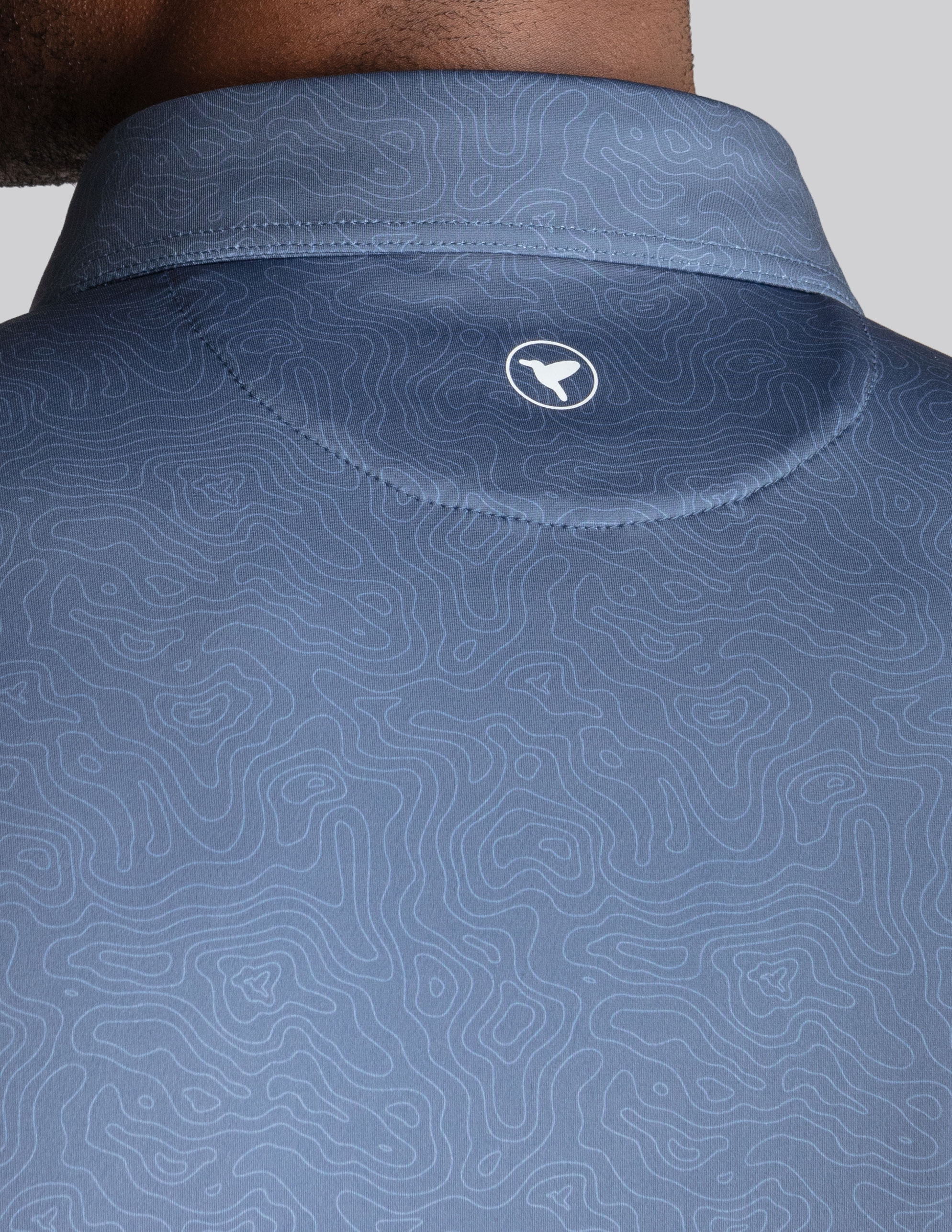 NoFlop Golf Polo - Navy Topo
