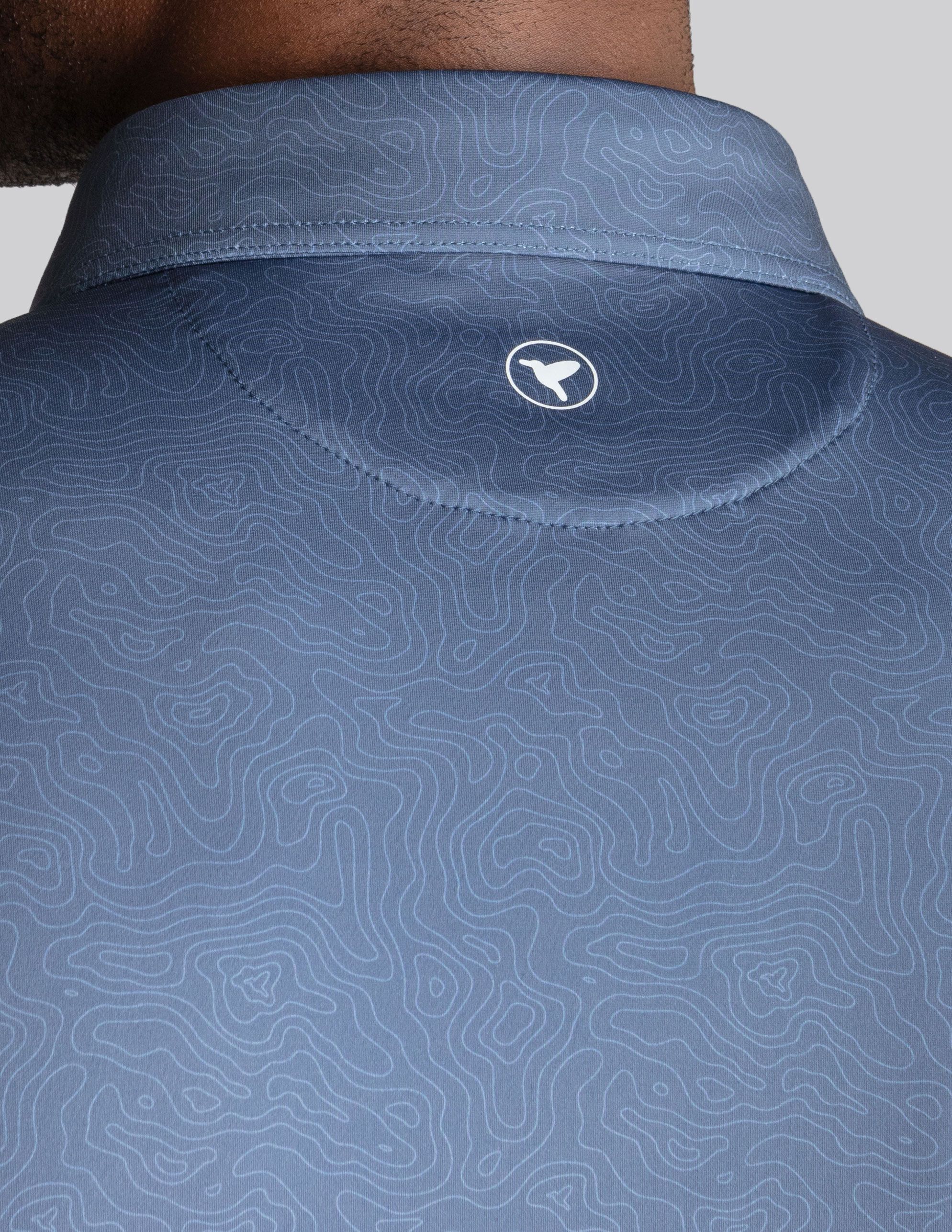 NoFlop Golf Polo - Double Breaker Navy (The Tee & Tea King)