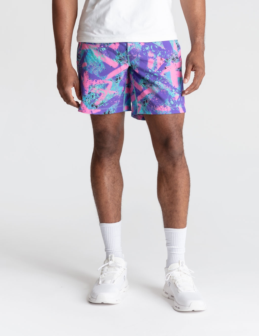 Gym Shorts - Purple & Pink Splatter