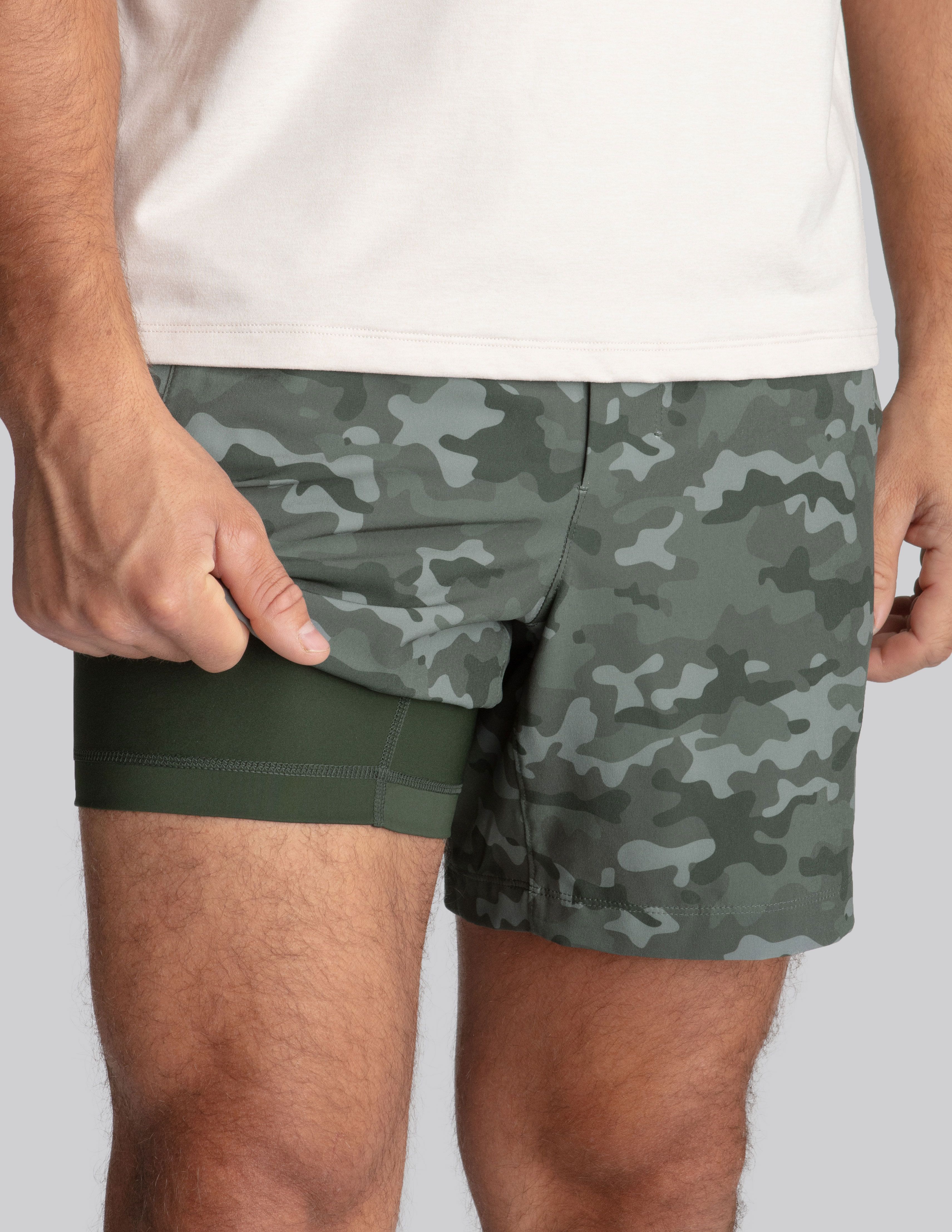 Original Gym Shorts - Green Camo (The Game Wardens)