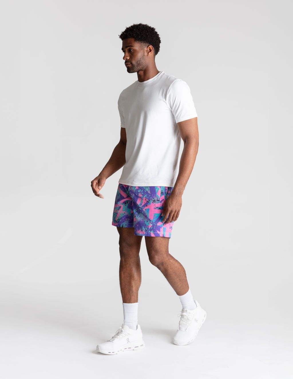 Gym Shorts - Purple & Pink Splatter