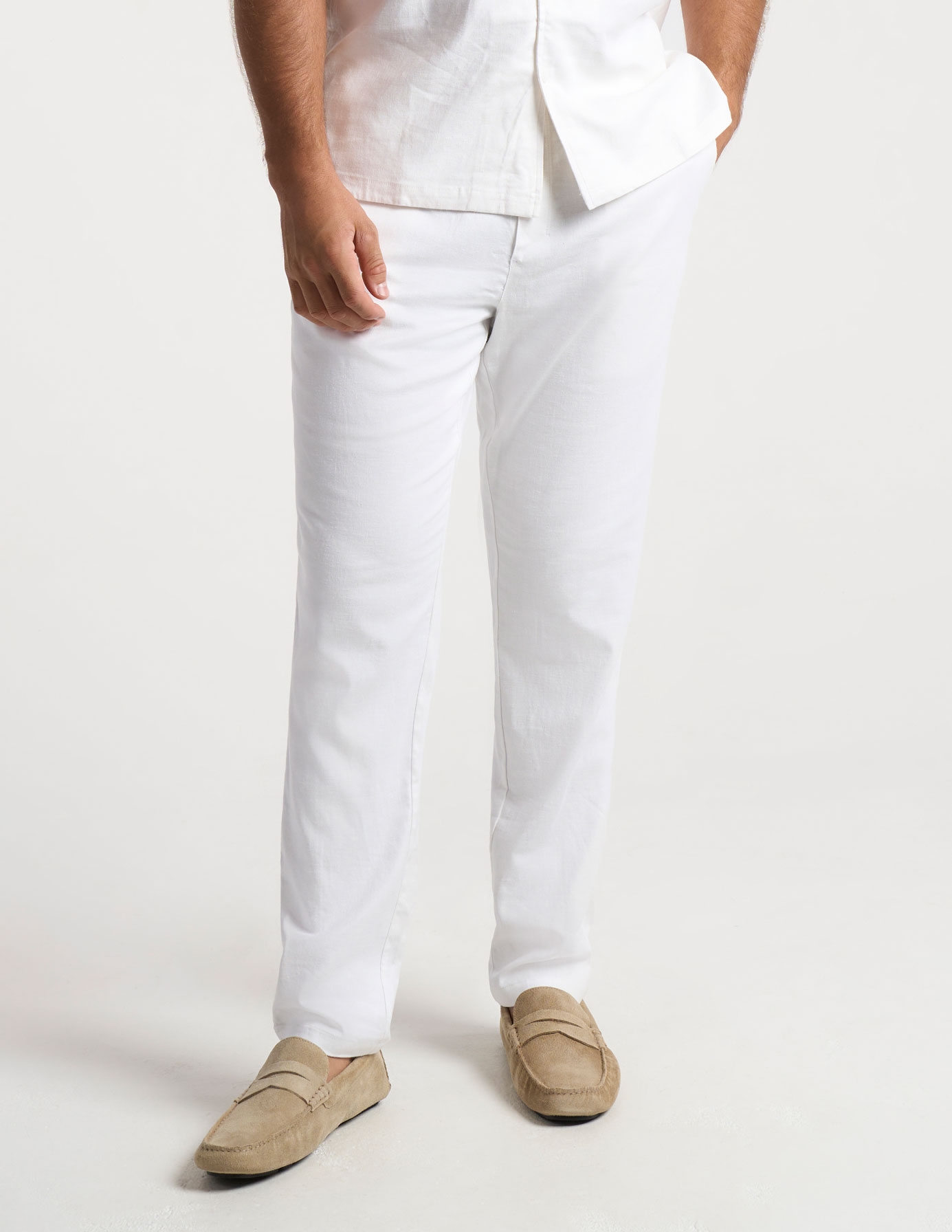 Tech Linen Pants - White