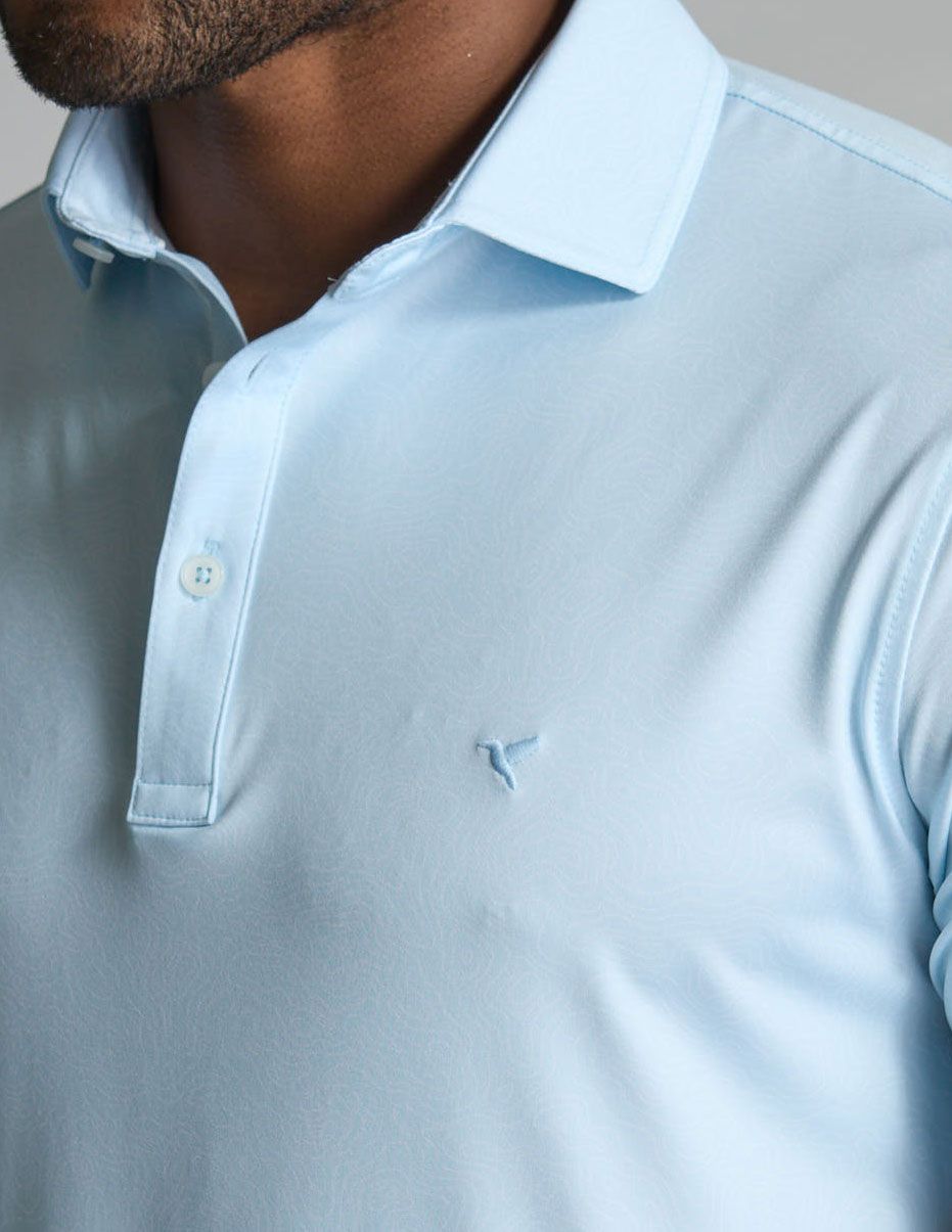 NoFlop Golf Polo - Double Breaker Carolina Blue (Talk Birdie To Me)