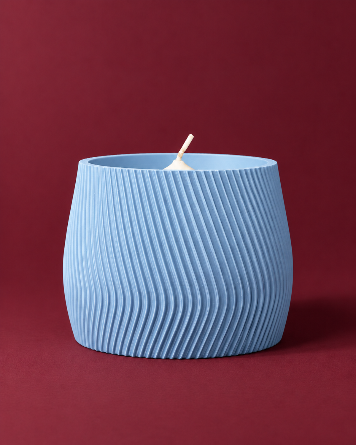 Porta-velas na cor Azul Macaron