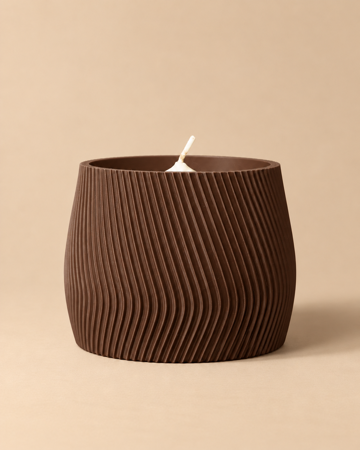 Porta-velas na cor Marrom
