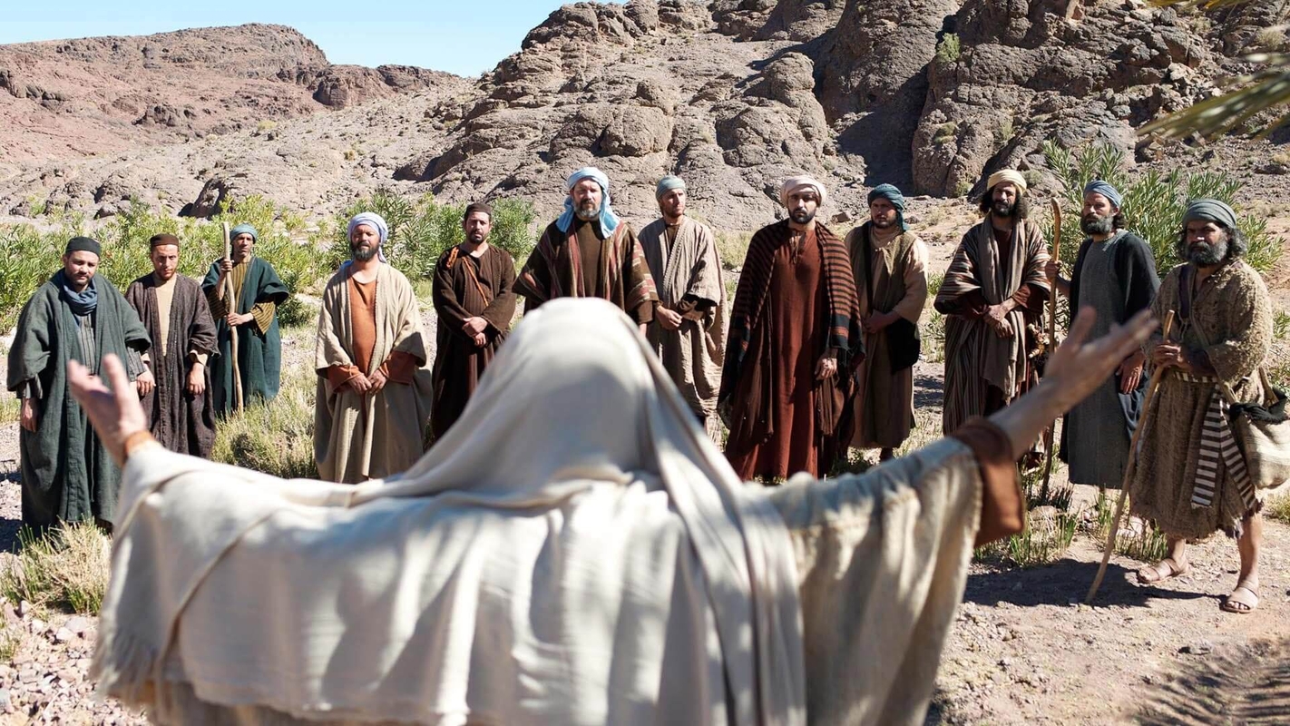 Jesus peker ut de tolv